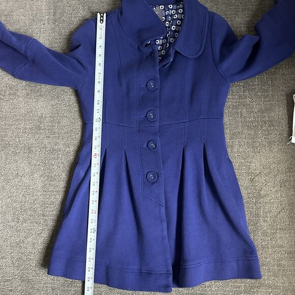 Forever 21 Women’s Big Button Purple Peacoat Size M Vtg Retro Coquette Babydoll - Picture 10 of 16